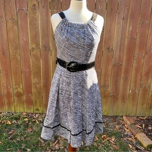 Penta Black and white strapless belted dress size 6 Womens